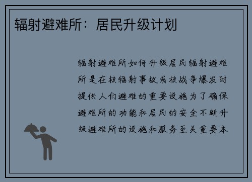 辐射避难所：居民升级计划